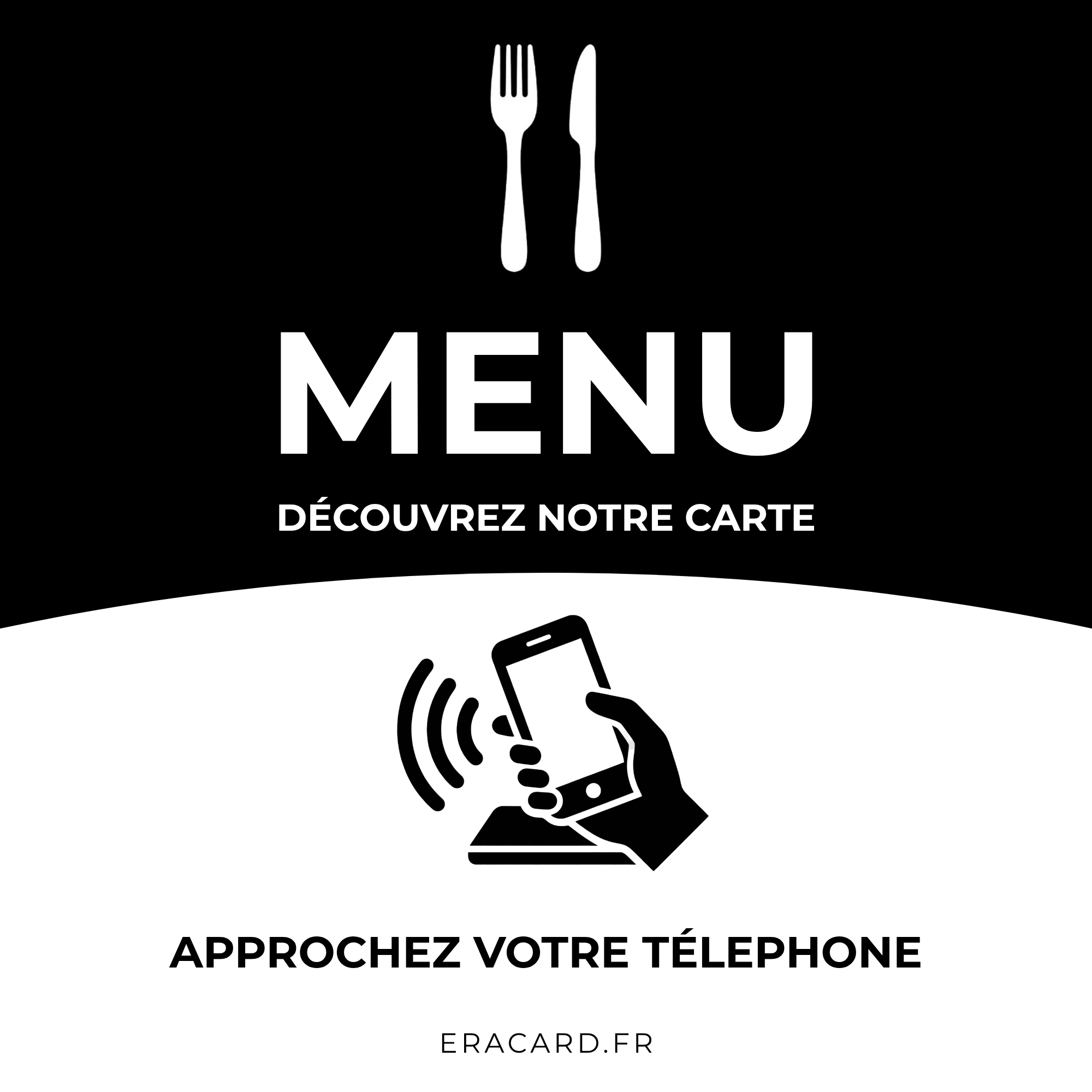 Plaque Menu Digital NFC Era Card